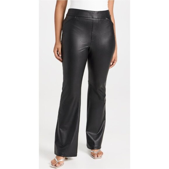 Spanx leather like / faux leather flare pants 20320R 1X/16 Noir Black NWT - Picture 9 of 11